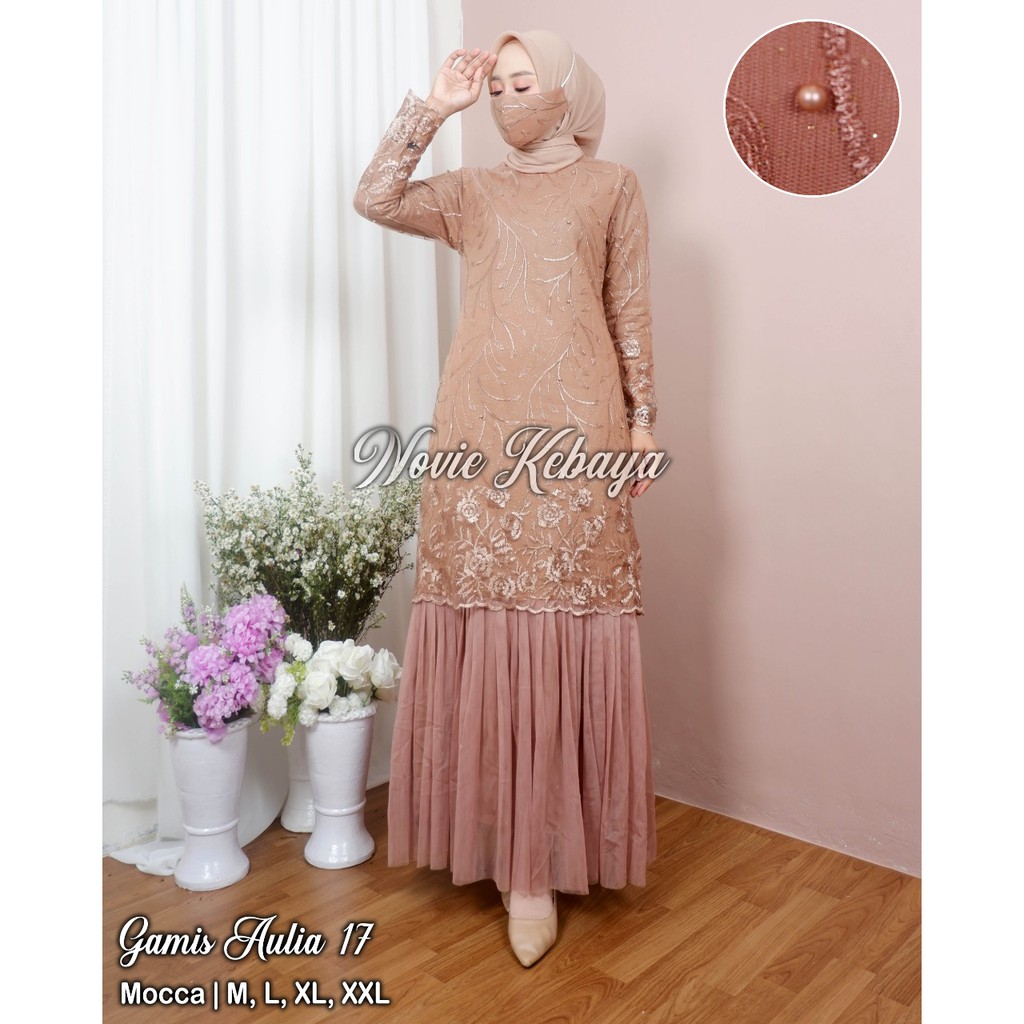 Gamis Pesta Mewah Warna Mocca / Kebaya Seragam / Kebaya Gamis / Kebaya Bridesmaid / Kebaya Modern