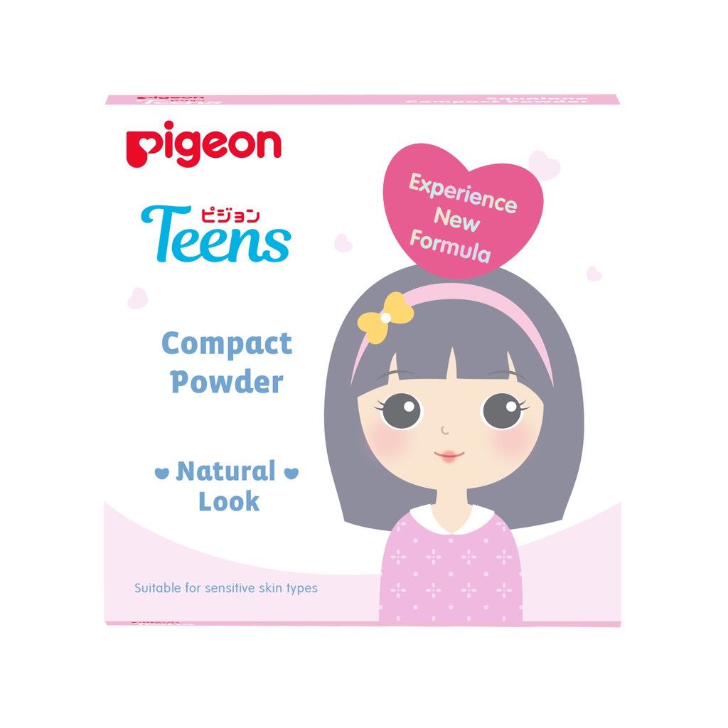 BPOM PIGEON Teens Compact Powder Natural Look 14gr / Refill Bedak Padat