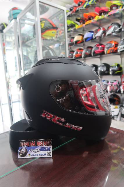 HELM KYT RC7 SOLID - Black Doff /helm murah/helm full face/original KYT-1
