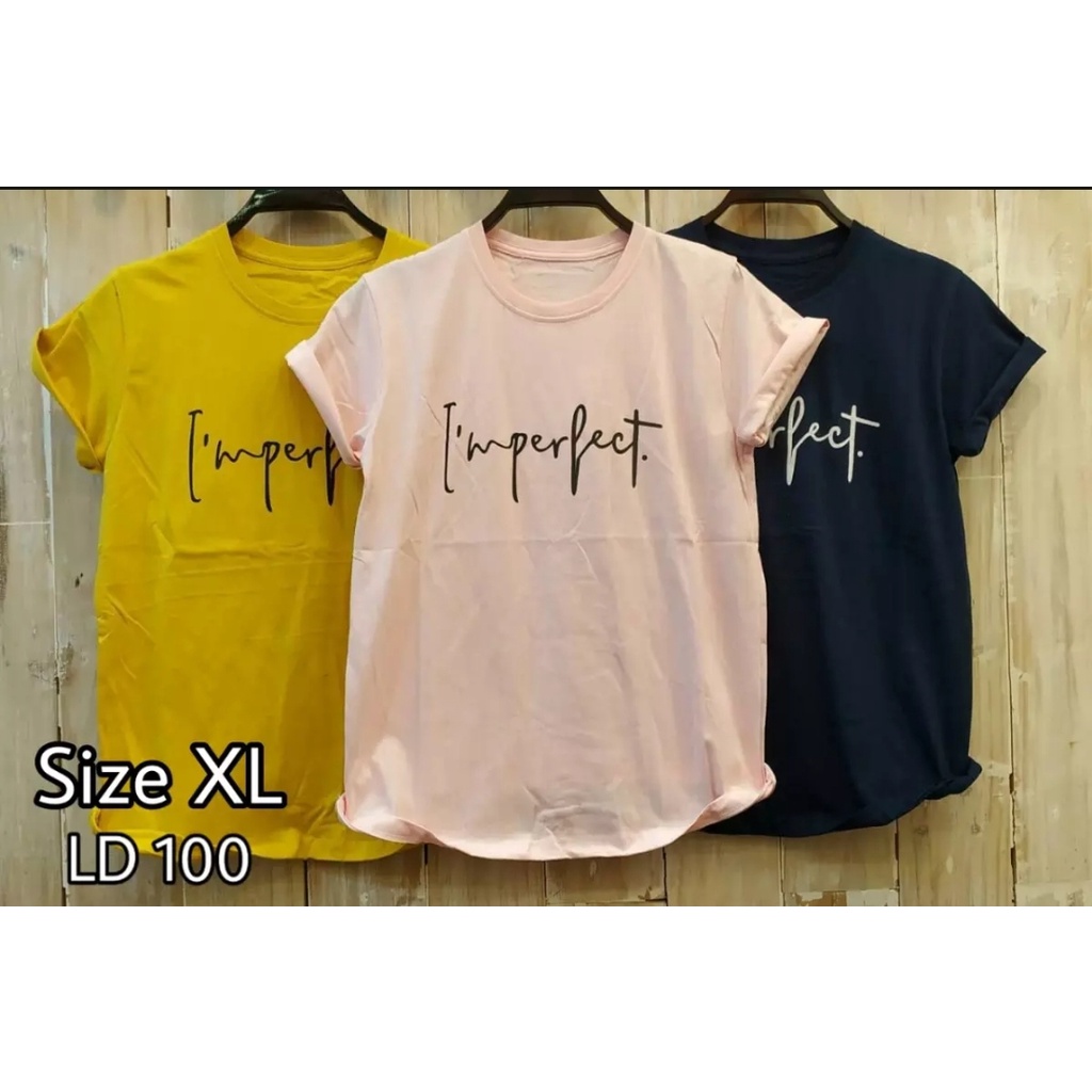 Kaos Wanita Fit XL LD 100 cm Lengan Pendek Baju Perempuan Distro Jumbo Oversize Bigsize Pakaian Tshi