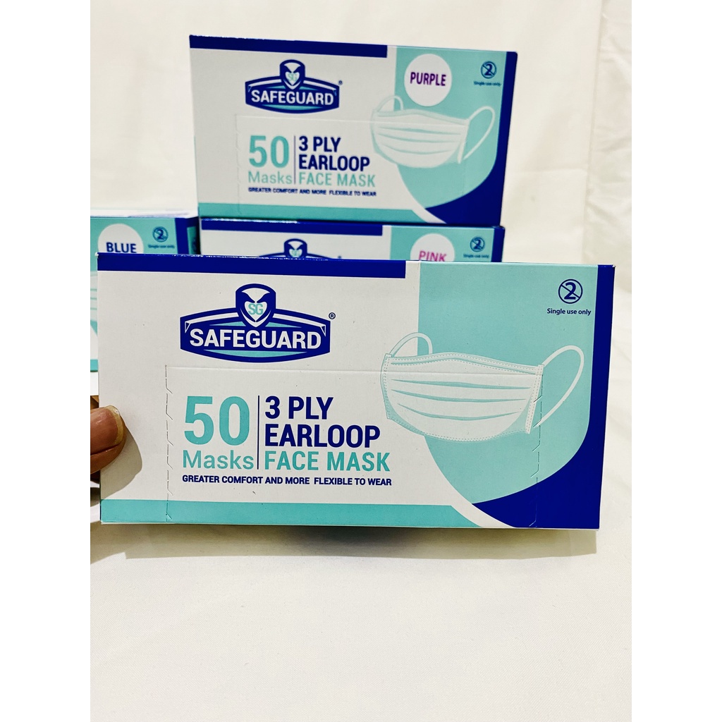 Masker SAFEGUARD Earloop 3ply isi 50 pcs Original