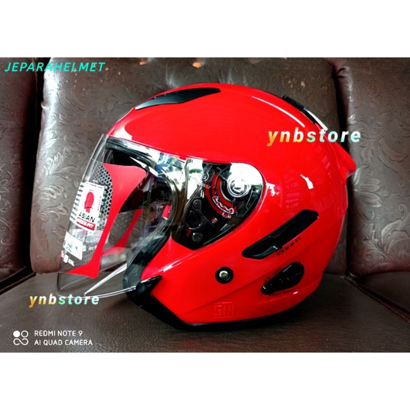 Helm KYT Galaxy Flat R Solid Motif Double Visor Original | KYT Half Face Galaxy Flat R Polos Black Hitam Doff Metalik Fire Red Merah Maroon Ferrari White Putih Gorila Grey Gunmetal Abu Aqua Blue Motif 4 5 Mimetic Neon Matrix Red Blue Yellow galaxy Slide-7