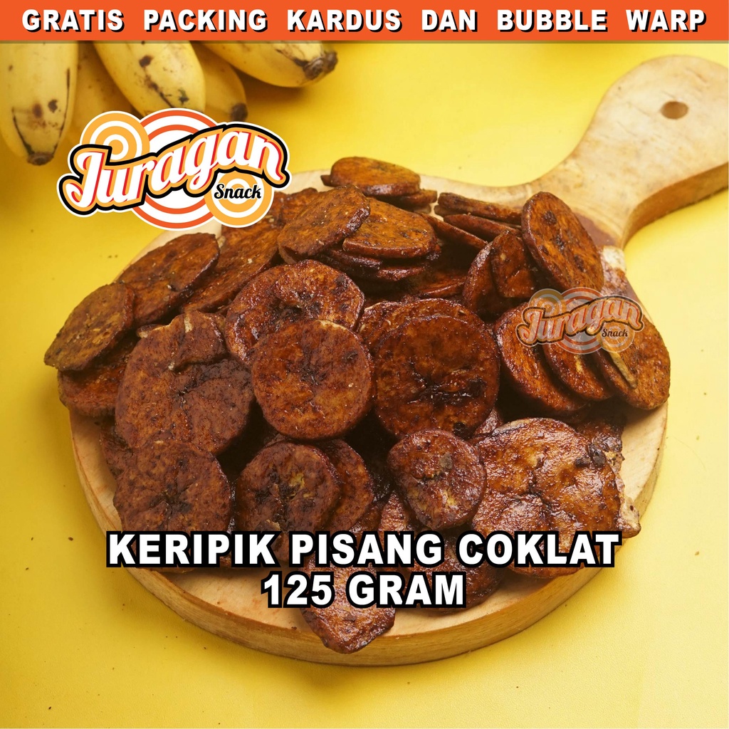 KERIPIK PISANG COKLAT COKELAT 125 gram snack kiloan makanan ringan jajanan cemilan camilan manis murah