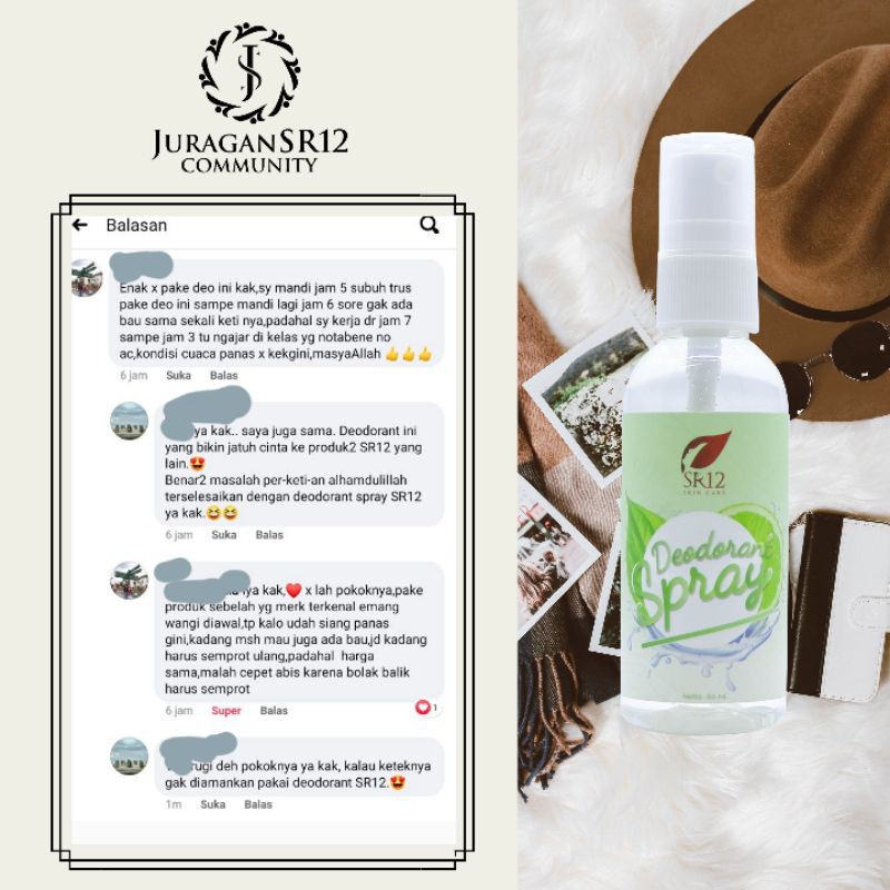 Deodoran SR12 Deodorant Spray Penghilang Bau Ketiak Pemutih Ketiak dan Selangkangan Ampuh Penghilang Bau Badan Deodorant BPOM