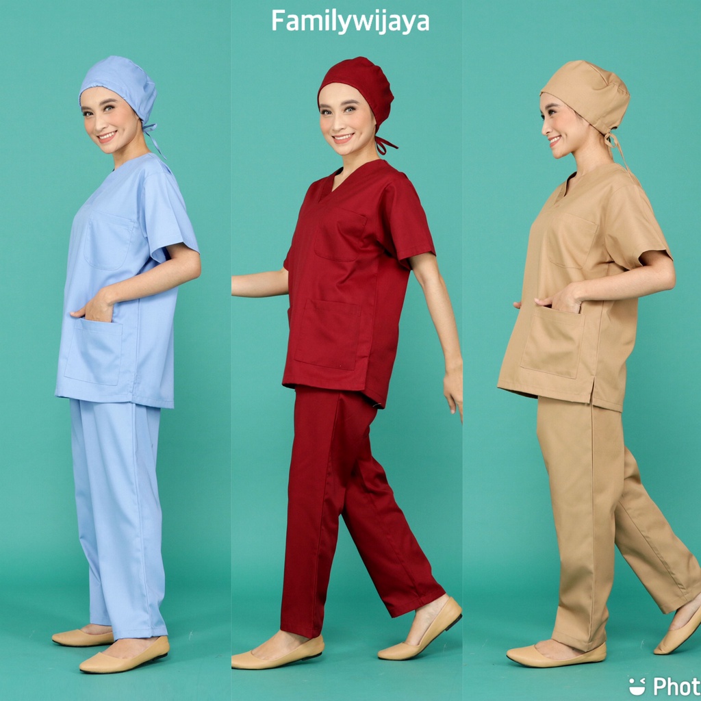 Baju perawat OK jaga scrub medis lengan pendek nyaman american drill dokter operasi bedah rumah saki