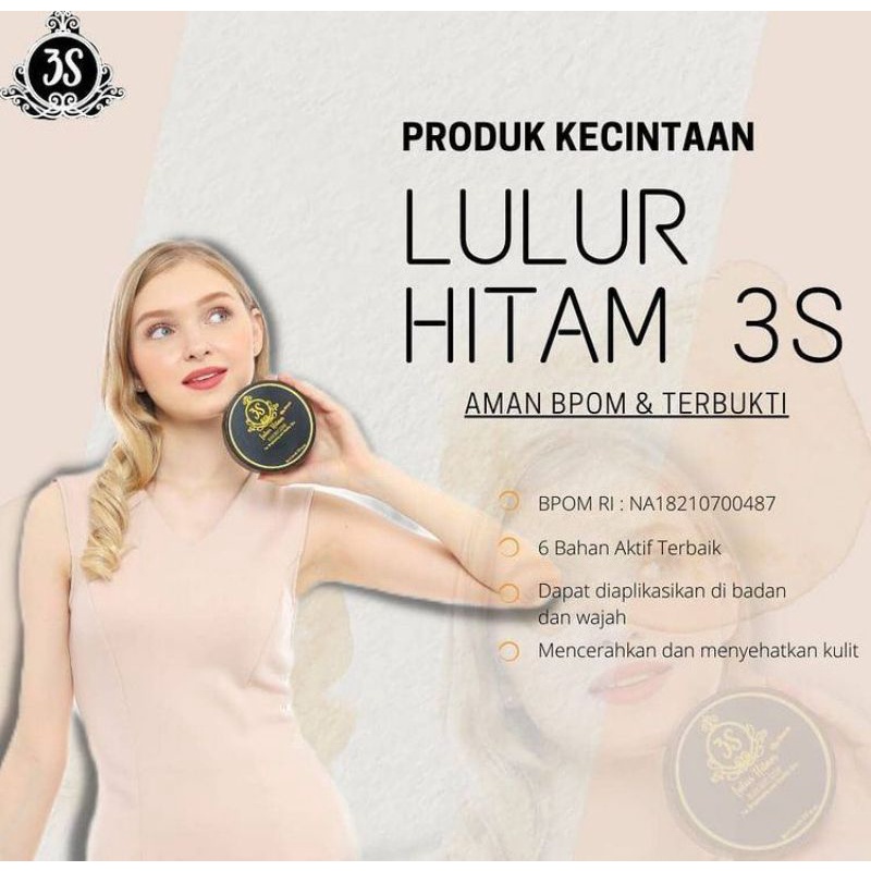 Lulur Hitam 3s Viral TikTok Produk Original 100% BPOM/Lulur Bedda Potong/Lulur Pemutih