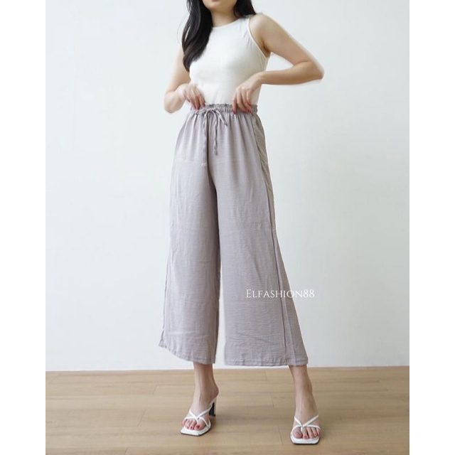 Elfashion • Long Kulot Crinkle | Celana Sella Pants