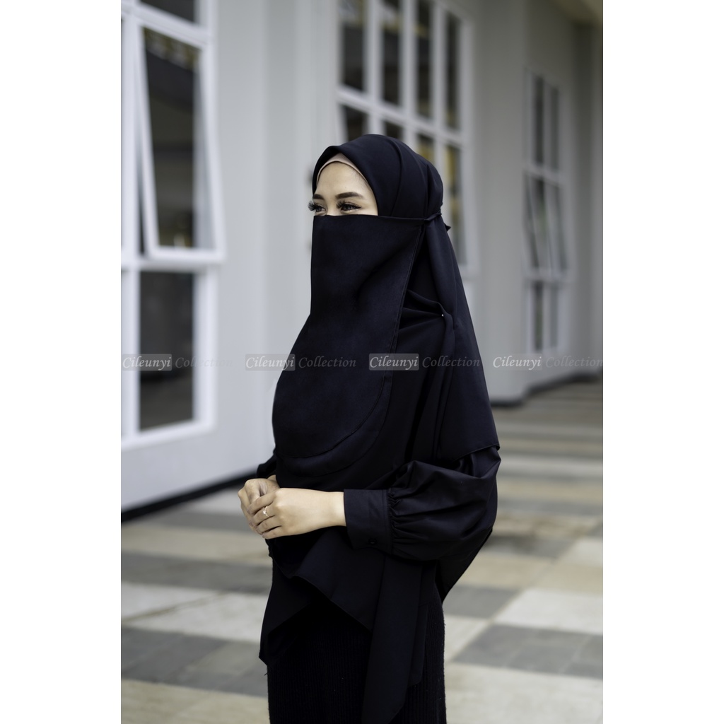 Cileunyi Collection Cadar Tali 2 Layer Wolfis Tanpa Jahitan Di Bawah Mata / Niqab Ninja / Cadar Tali2 Leyer / Niqob Muslim / Tali2Layer Woolpeach Murah Gratis Ongkir Model Terbaru 2022