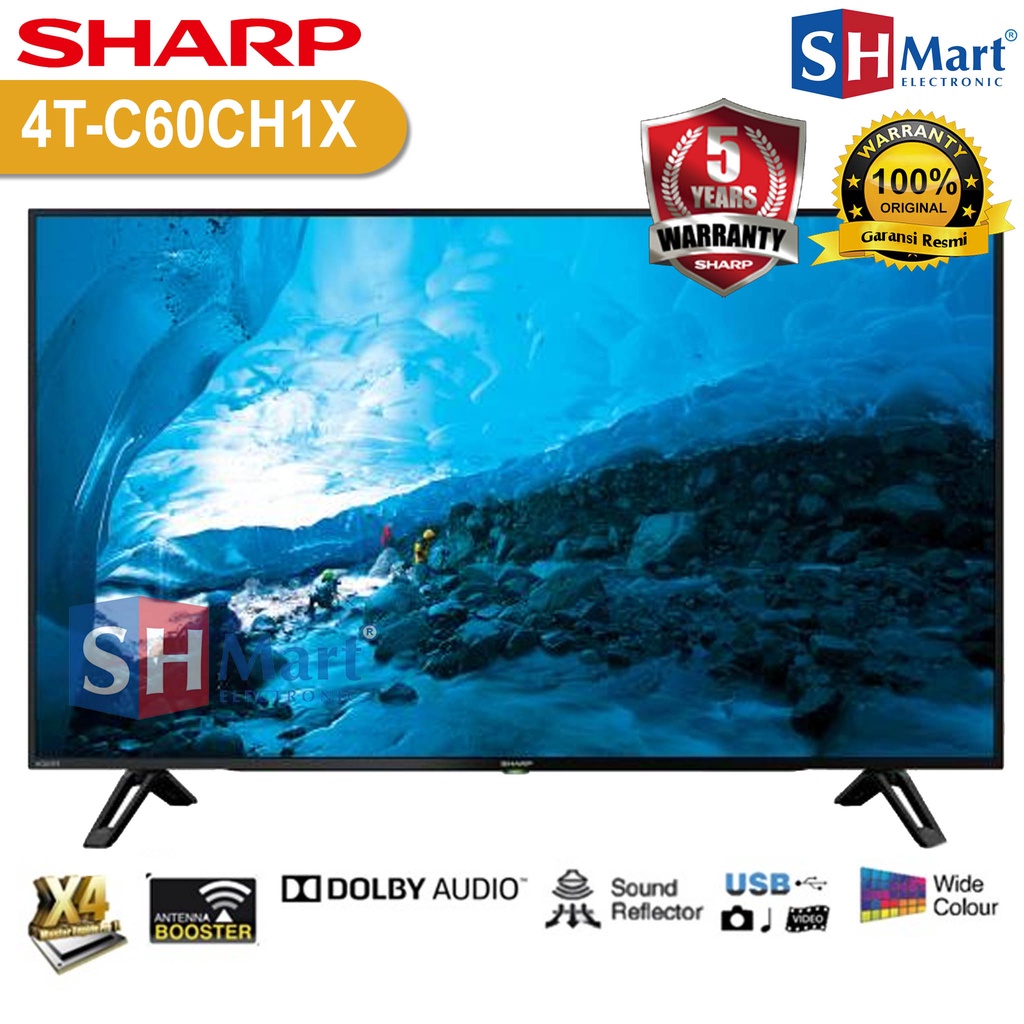 TV SHARP 60 INCH 4T-C60CH1X DIGITAL TV 4K UHD 60CH1X GARANSI RESMI