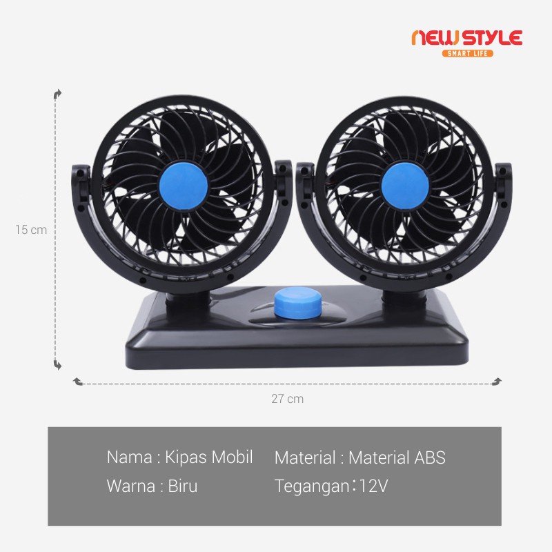 Trend-Kipas Angin Untuk Mobil - Dual Head Fan 360 Degree