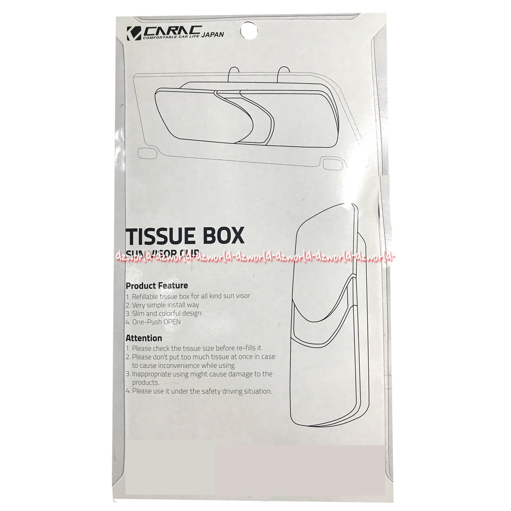 Carac Tissue Box Sun Visor Clip Kotak Tisu Mobil Tempat Tissu Abu Abu