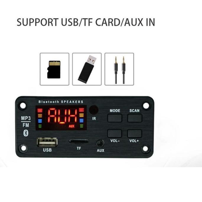 ♝ 002 MP3 modul bluetooth 12V dilengkapi amplifier 2x25watt ➢