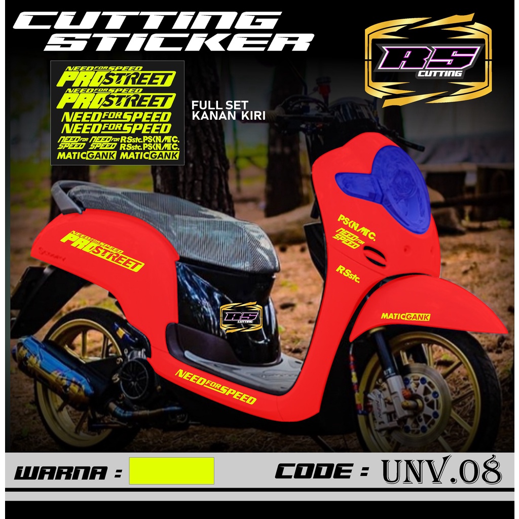 (COD) Cutting Sticker  Striping Motor Scoopy  Prostreet - Aksesoris Motor Stiker Timbul Lis Variasi 