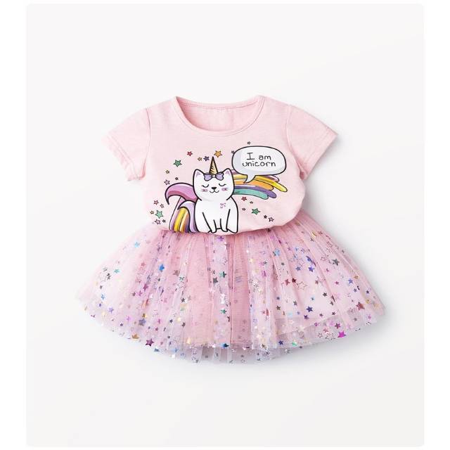 littlekiddoss KF2022 Setelan Top Skirt Atasan Rok Cat Baju Setelan Anak Perempuan Import SUPERSALE