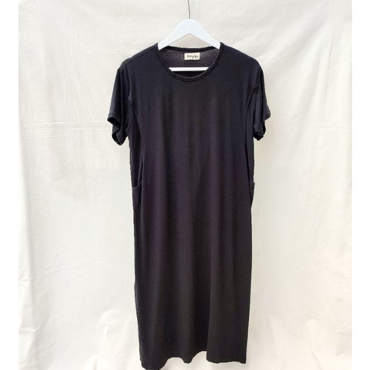 LAURA Baju Busui Bukaan Samping Kanan Kiri Murah | Dress Menyusui Kaos-Classic Black