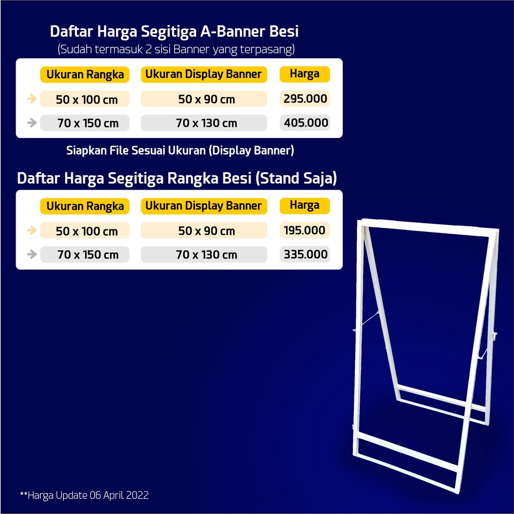Standing Banner Besi Hollow (Fullset) pavement board