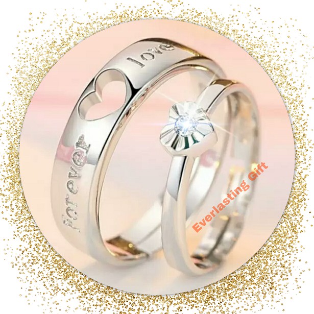 Cincin Couple / Cincin Nikah Perak Motif Puzzle Hati