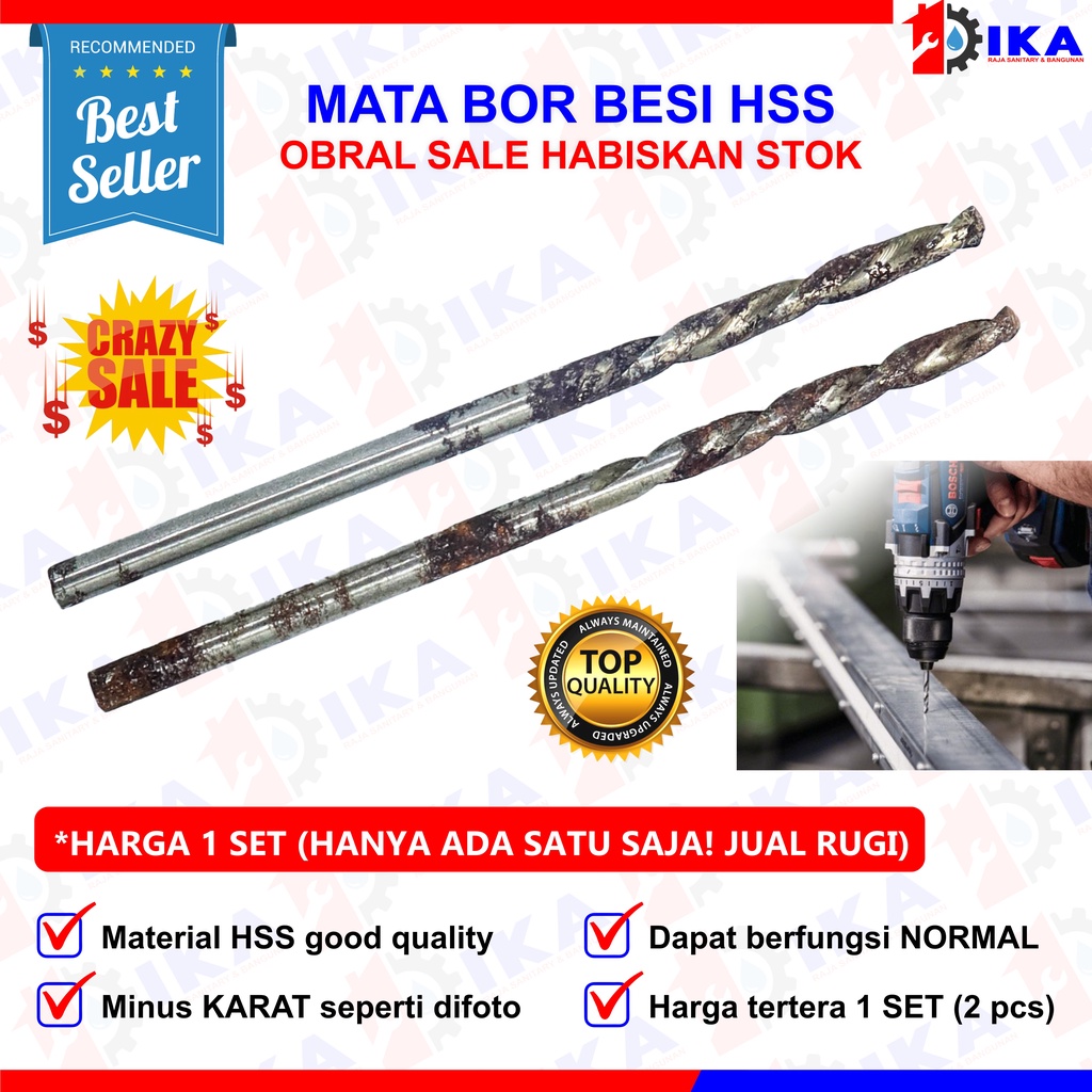 Mata Bor Besi Hss 2,5 4,5 5 6 mm Bagus Murah Kuat