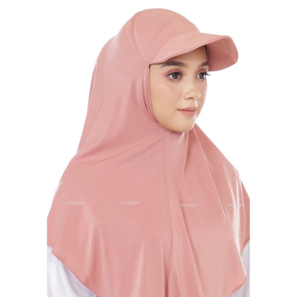 JILBAB SPORT/HIJAB SPORT TOPI/PASHMINA OVAL TOPI / JILBAB OLAHRAGA DENGAN TOPI CELIA