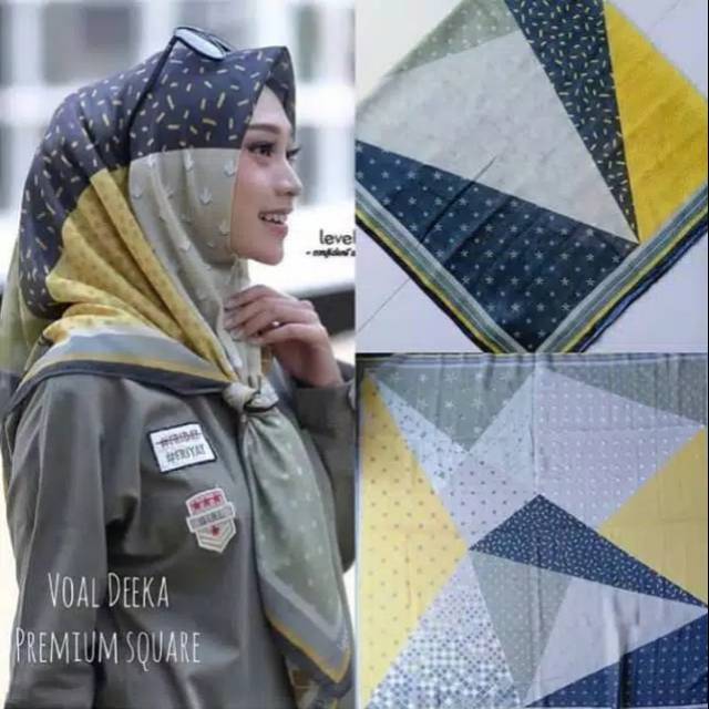 Hijab Segiempat Motif Deenay Kw Motif Level Up Green | Jilbab Segiempat Motif Terlaris