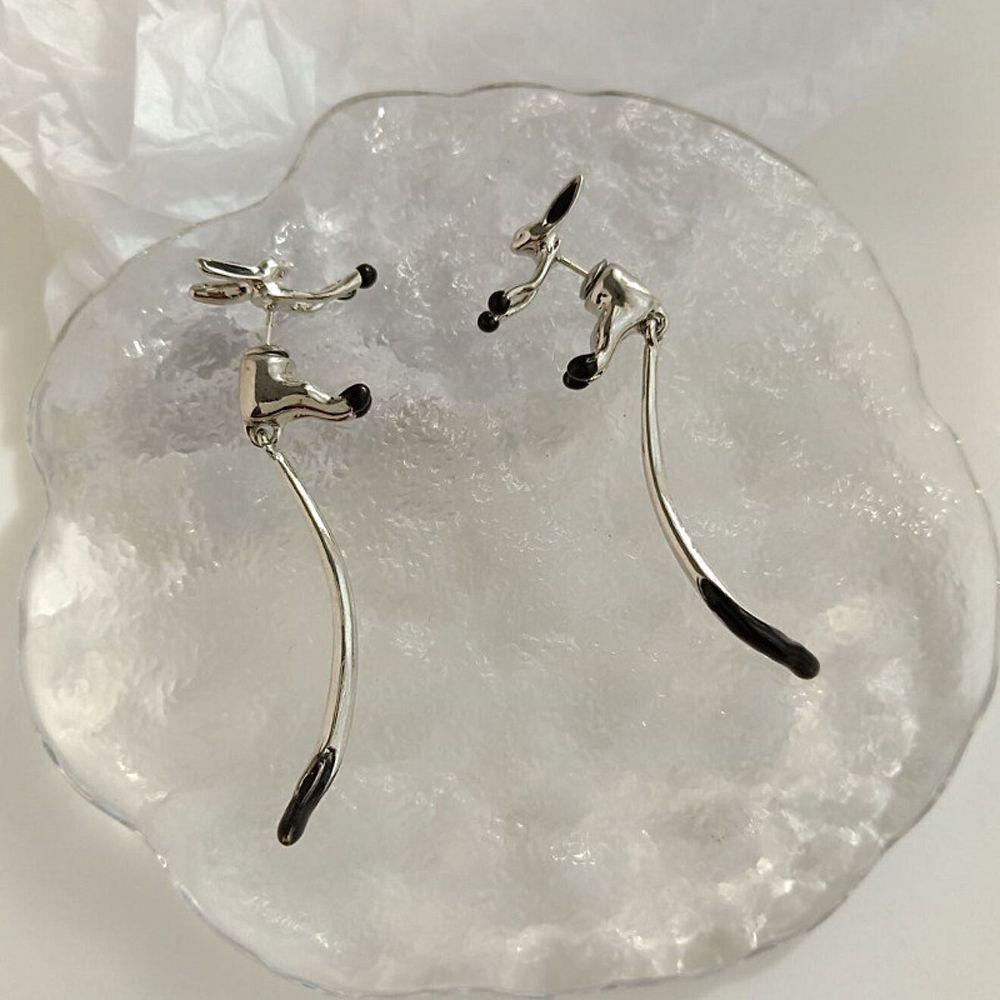 Mxbeauty Anting Wanita Little-Fox Fashion Punk Ear Studs Ekor Panjang Unisex Piercing Drop Earring