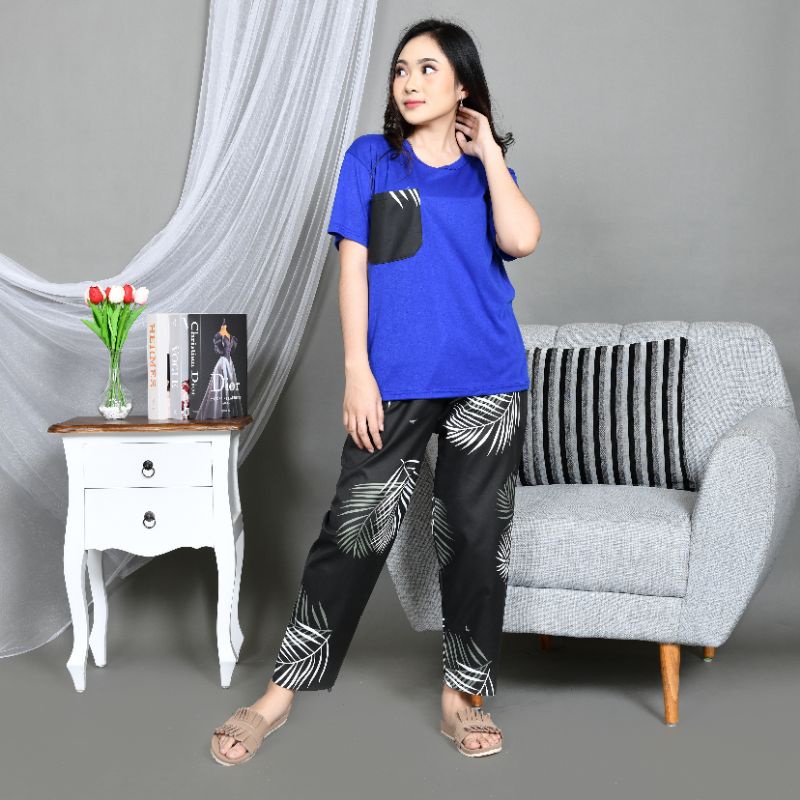 Baju Tidur Piyama Wanita/Cewek Dewasa CP Oblong Celana Panjang Kombinasi Kekinian-CP OBLONG BC.B BNHUR