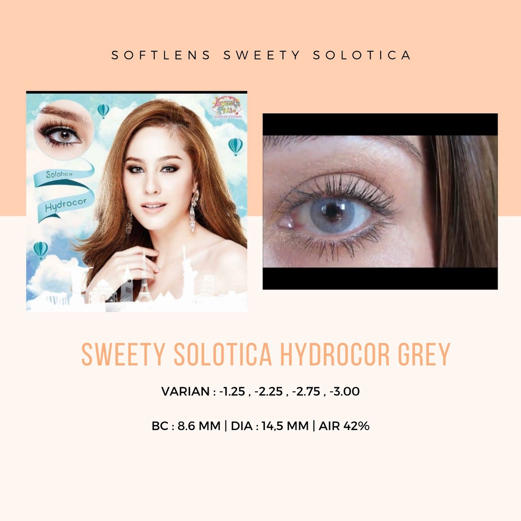 SOFTLENS/LENSA SWEETY PLUS SOLOTICA Hydrocor BROWN / GREY -MINUS / LENSA MATA