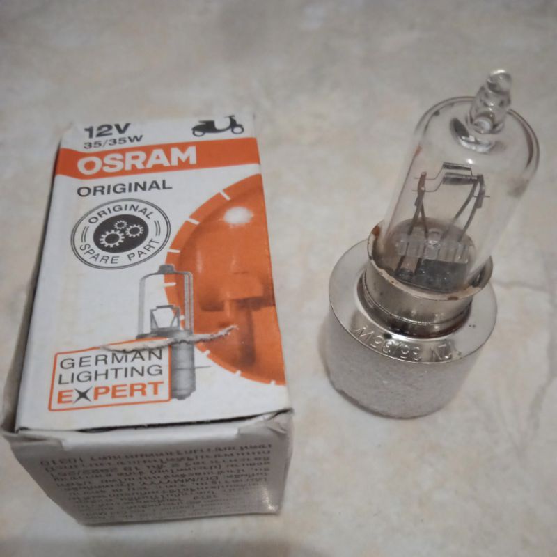 BOHLAM DEPAN DOP HALOGEN BEBEK / MATIK OSRAM 12V - 35 W 1 KAKI.