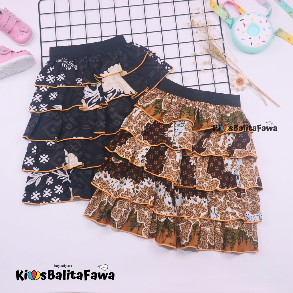 Rok Tumpuk Uk. 7-9 th / Rok Anak Cewek Skirt Perempuan Pesta Harian Murah Motif