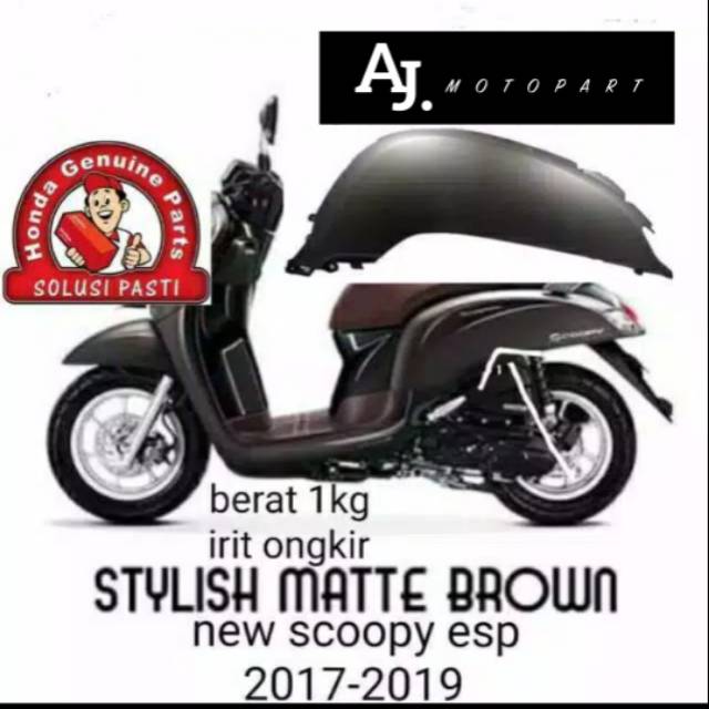 Cover body belakang matte brown scoopy new esp k93 thn 2017-2020 asli honda