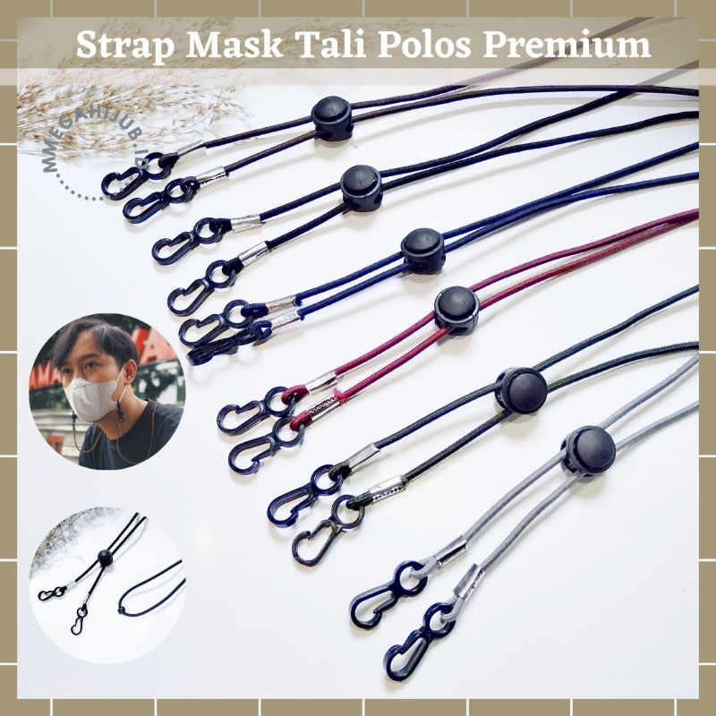 Strap Mask Polos Premium / Strap Mask 2in1 Tali elastis / Strap mask Tali Polos