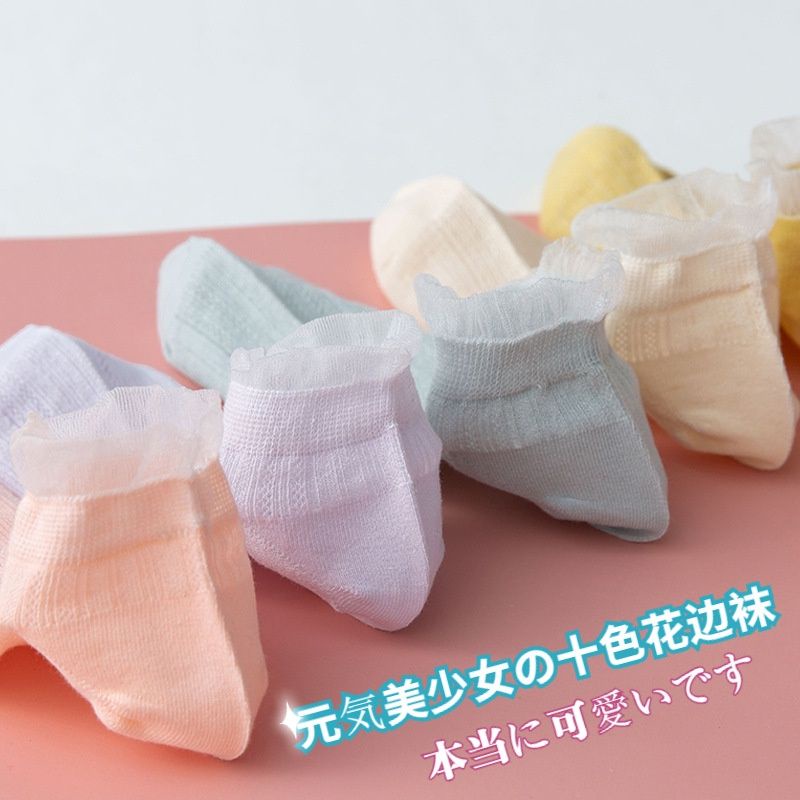 [COD] Kaos Kaki Renda Warna Pastel Lucu Cute Elegan Kaos Kaki Wanita Import Kaos Kaki Fashion