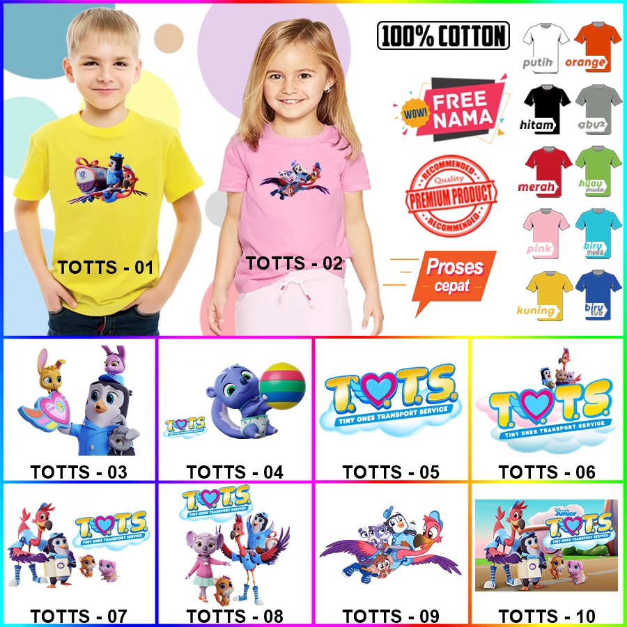 Baju Kaos ANAK DAN DEWASA TOTS / TINY ONES TRANSPORT SERVICE COUPLE (FREE NAMA)