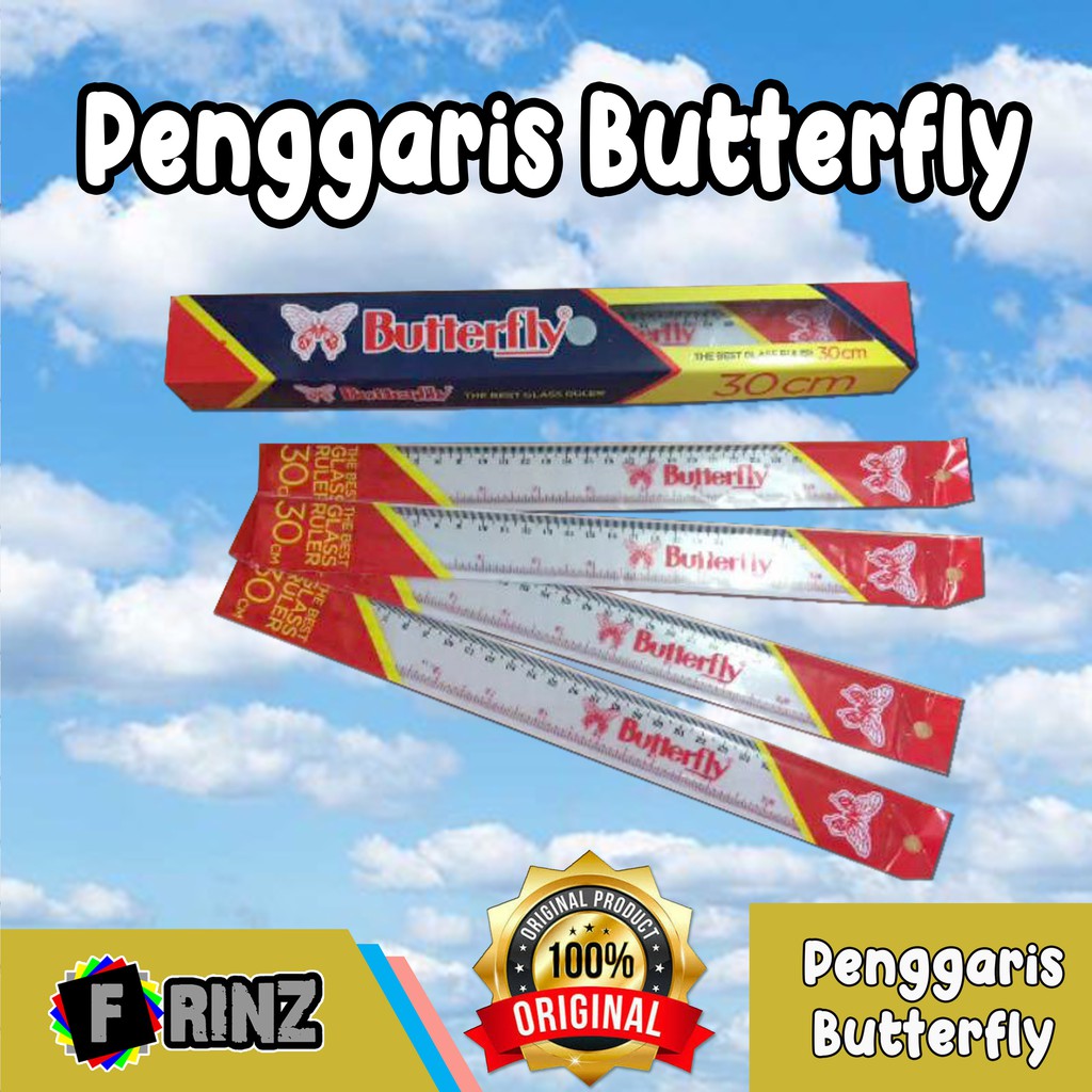 

ATK ~ Penggaris Butterfly 30cm Plastik Mika Ori 100% / Ruler 15 20 30 cm