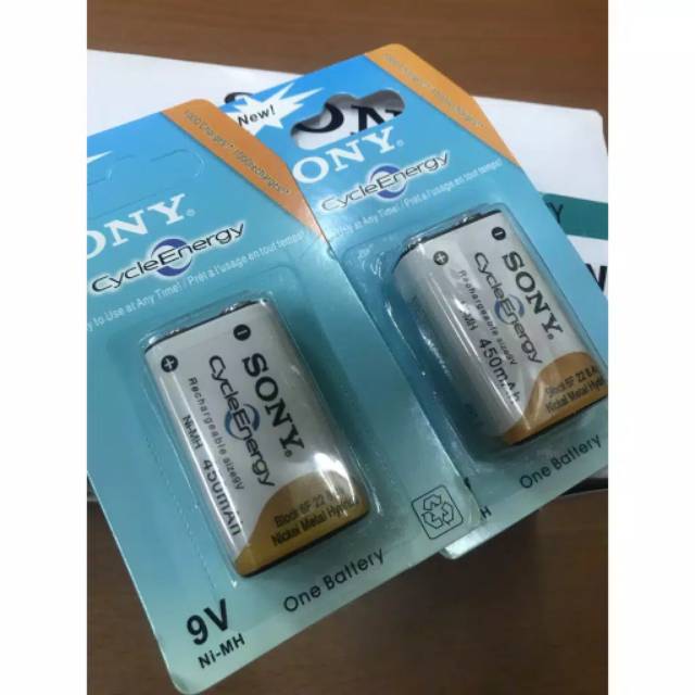 BATERAI SONY CHARGERECHARGEABLE 9V 450 MAH