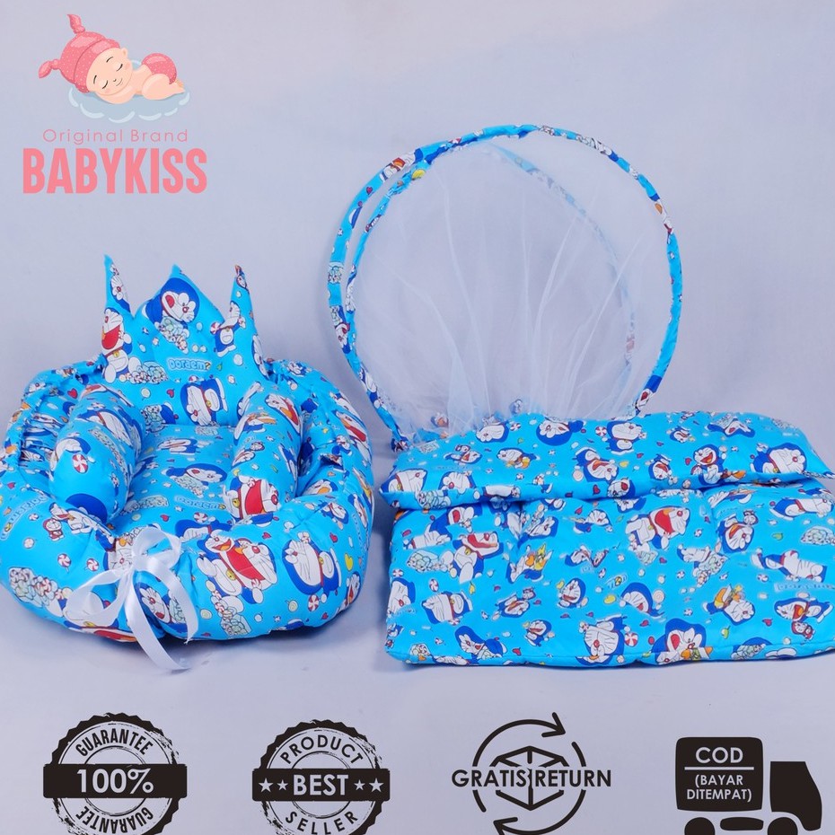 Jual Kasur Bayi Kelambu Lipat Imut Terbaru Kekinian New Motif Perahu Dora Tempat Tidur Bayi