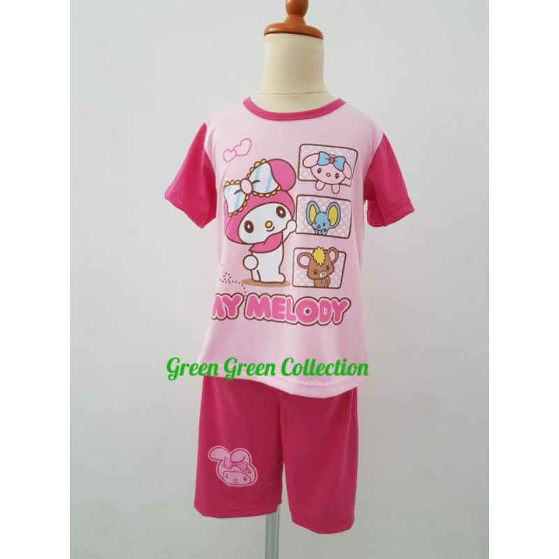 Piyama Stelan Kaos Anak Cewek My Melody Pink