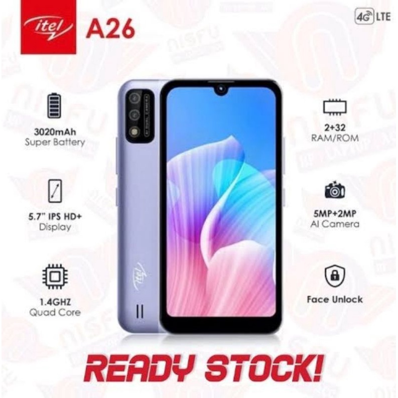 ITEL A26 RAM 2/32 GARANSI RESMI