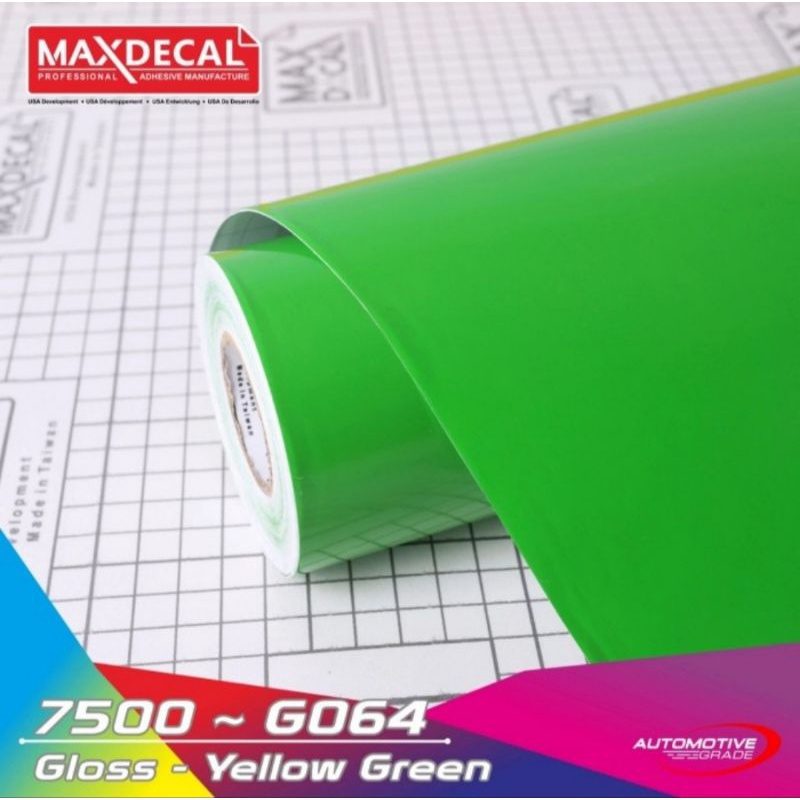 Sticker Stiker Skotlet Maxdecal Maxdecal 7500 G064 Hijau Gloss Yellow Green