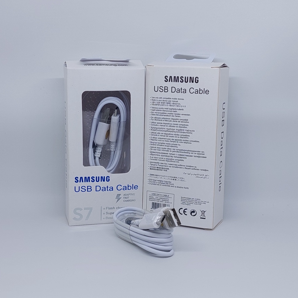 Kabel Data Samsung Note 4 / S5 / S6 / S7 / S7 EDGE / S8 / J2 PRIME / J5 / J7 / A3 / A5 / A8 dan Semua HP Colokan Micro USB ORIGINAL