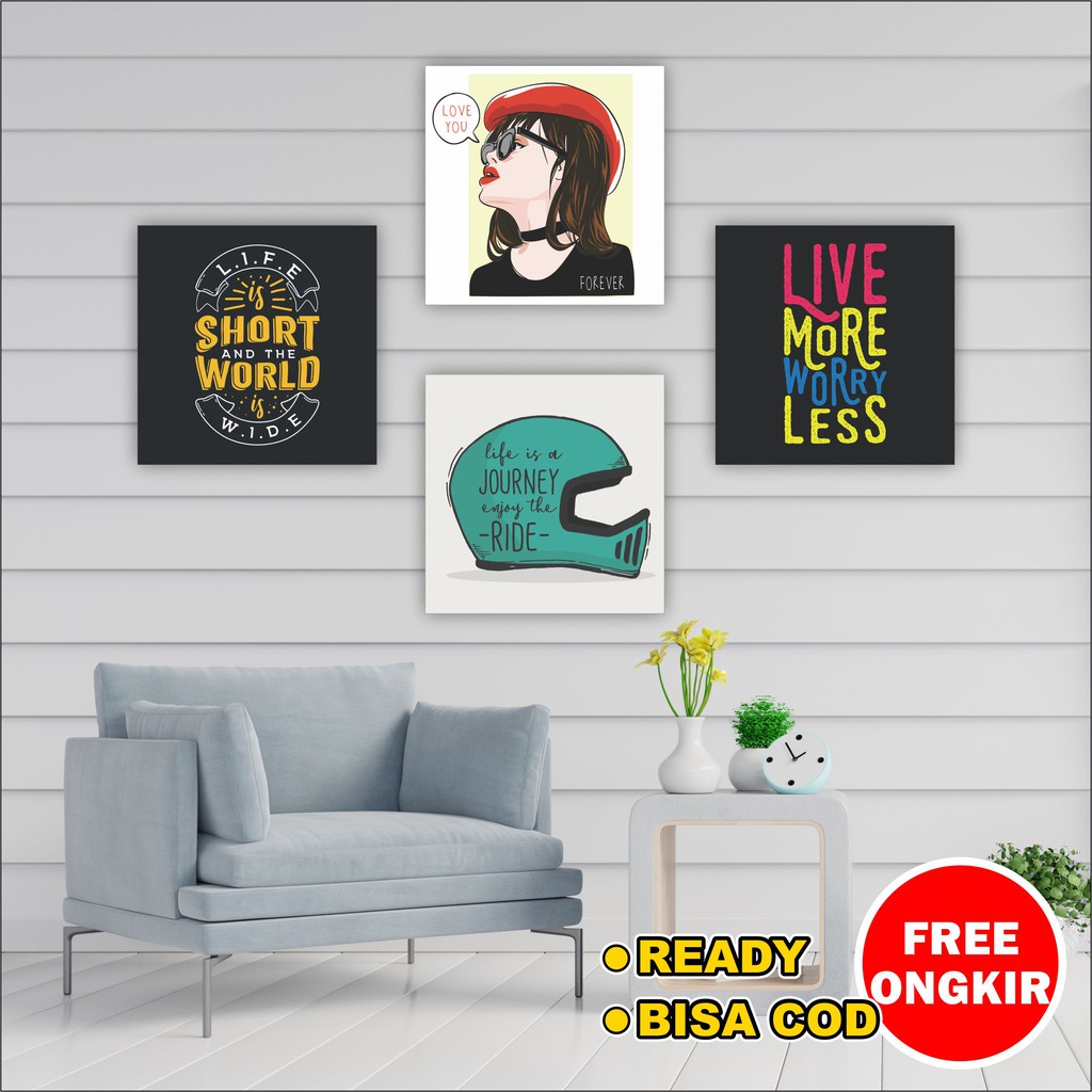 Dekorasi dinding walldecor pajangan hiasan murah motor hel text motivasi quote kamar studio youtuber