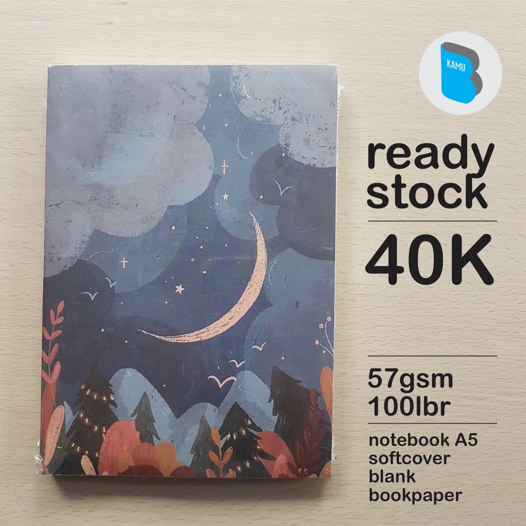 

[57/72/90 gsm] A5 Notebook Buku Catatan Diary Jurnal Bookpaper - Moon