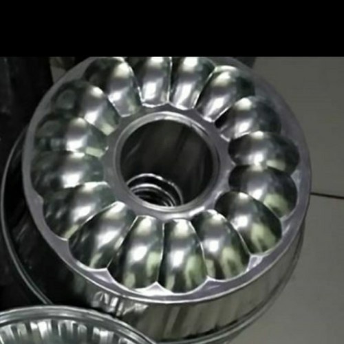 Loyang Bundar Bulat Pudding Agar Bolu Marmer Aluminium Kembang - 22cm