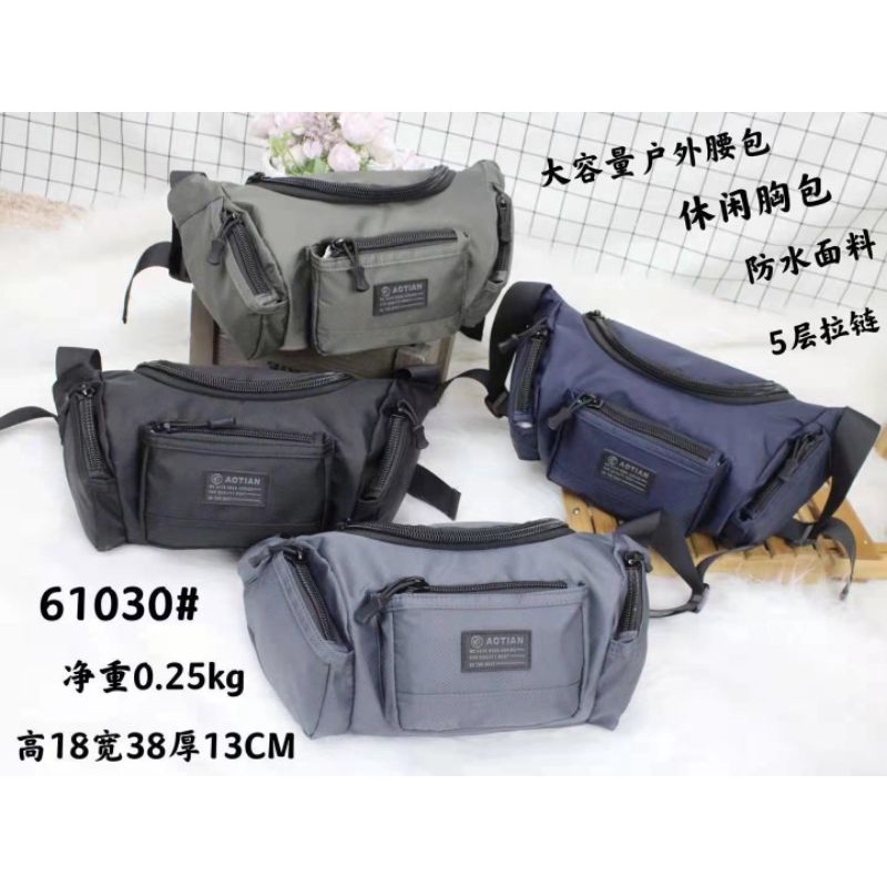 ImportirBagsTas Pria Selempang Casual Anti Air Pinggang Pria Slingbag Waistbag Slempang Pria Murah