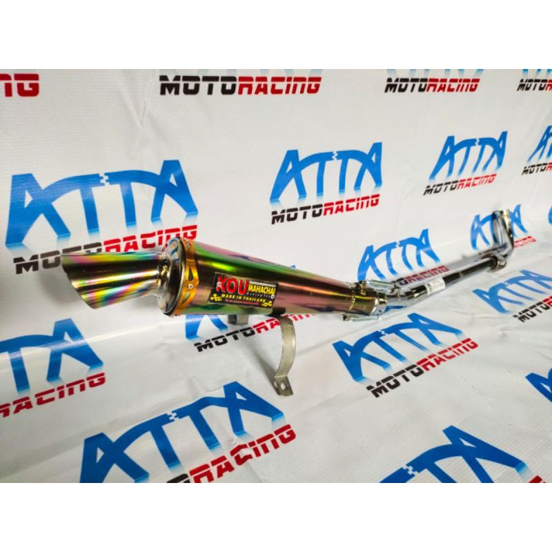 Knalpot Racing KOU Mahachai Bunglon Rainbow Honda Supra X 125