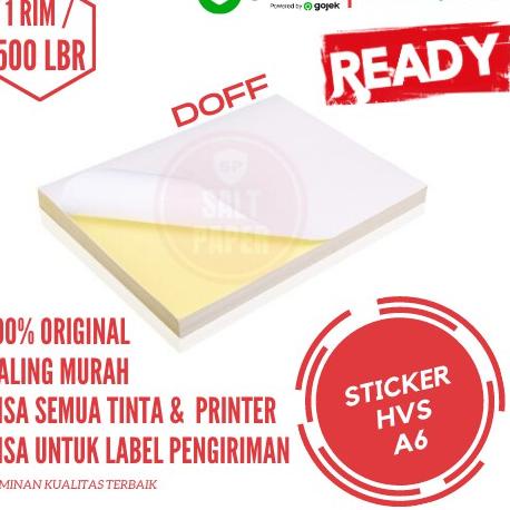 

Terjangkau - Kertas Stiker A6 Doff isi 500 lembar / Kertas Sticker A6 / Stiker Label Pengiriman 한