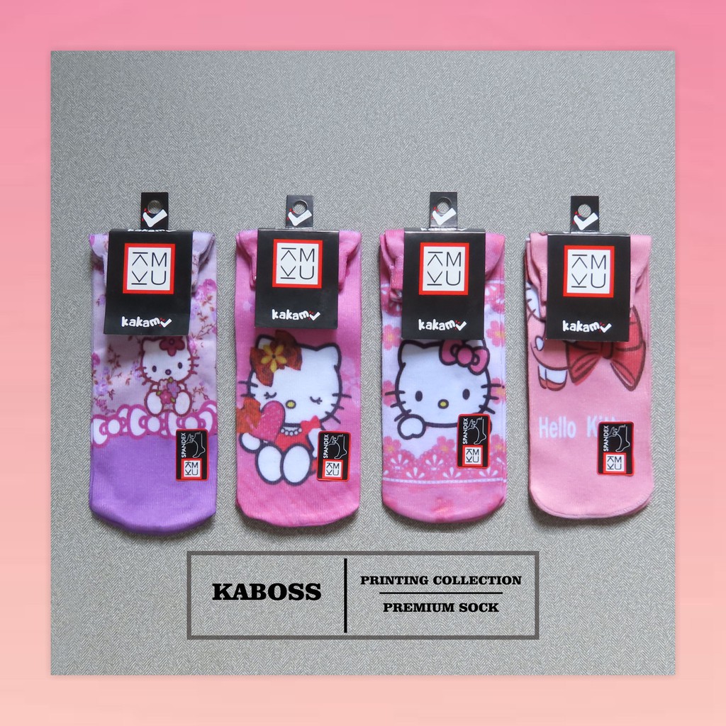 Kaboss Kaos Kaki Anak Non Jempol Printing Motif Karakter Hello Kitty, Minni Mouse, Dora C