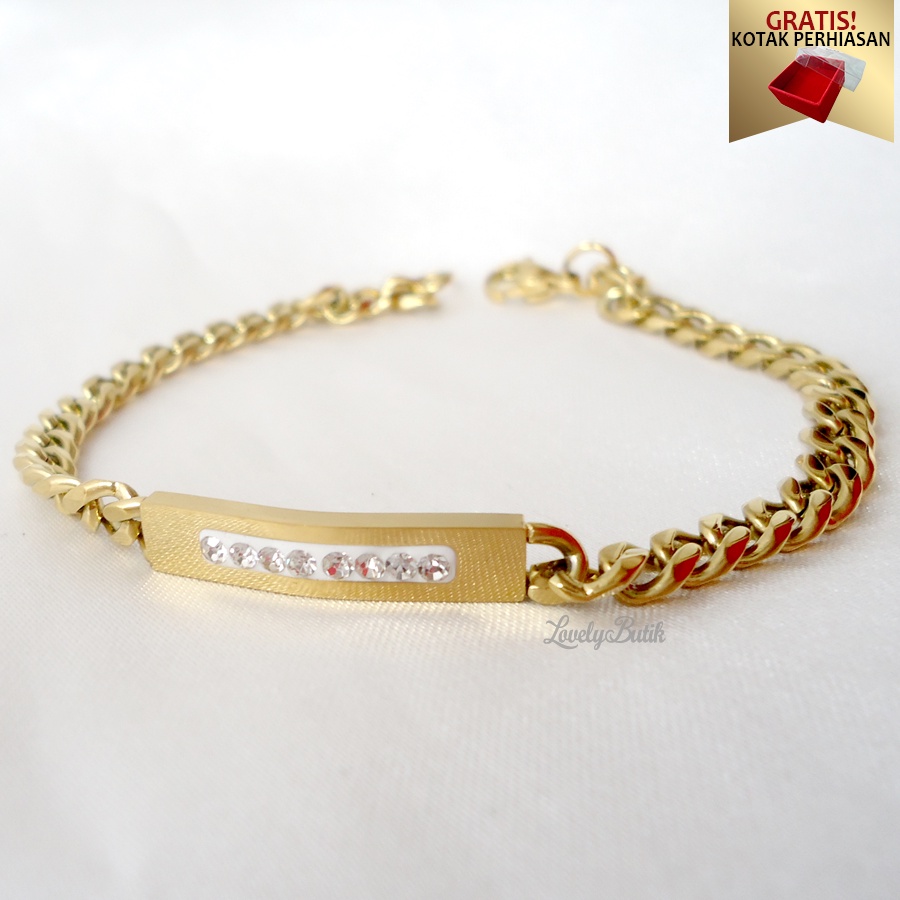 Lovelybutik - Gelang Tangan Wanita Titanium Anti Karat MIni Felice Gelang Korean Style Remaja Terbaru Bonus Kotak Perhiasan