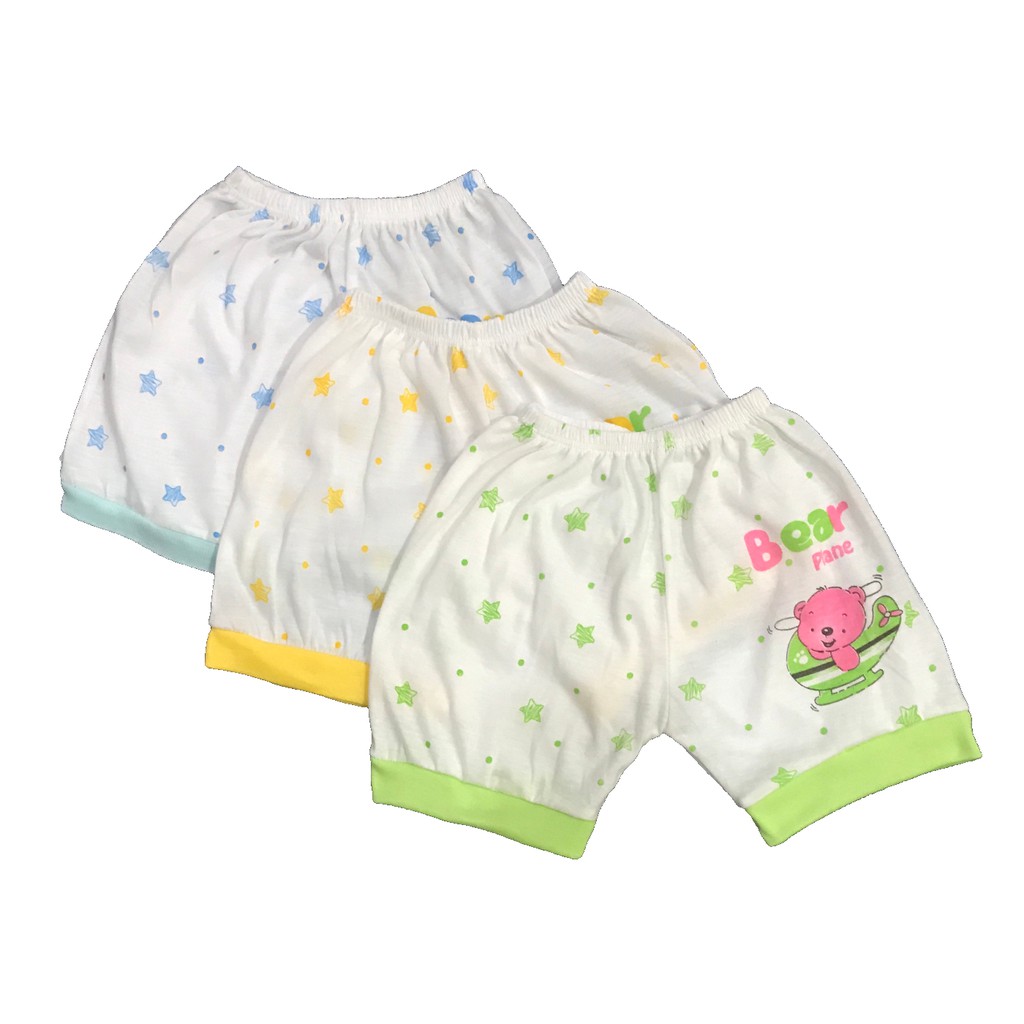 BAYIe 3  Pcs Celana  pendek  Bayi  MELODY umur 0 12 bulan 