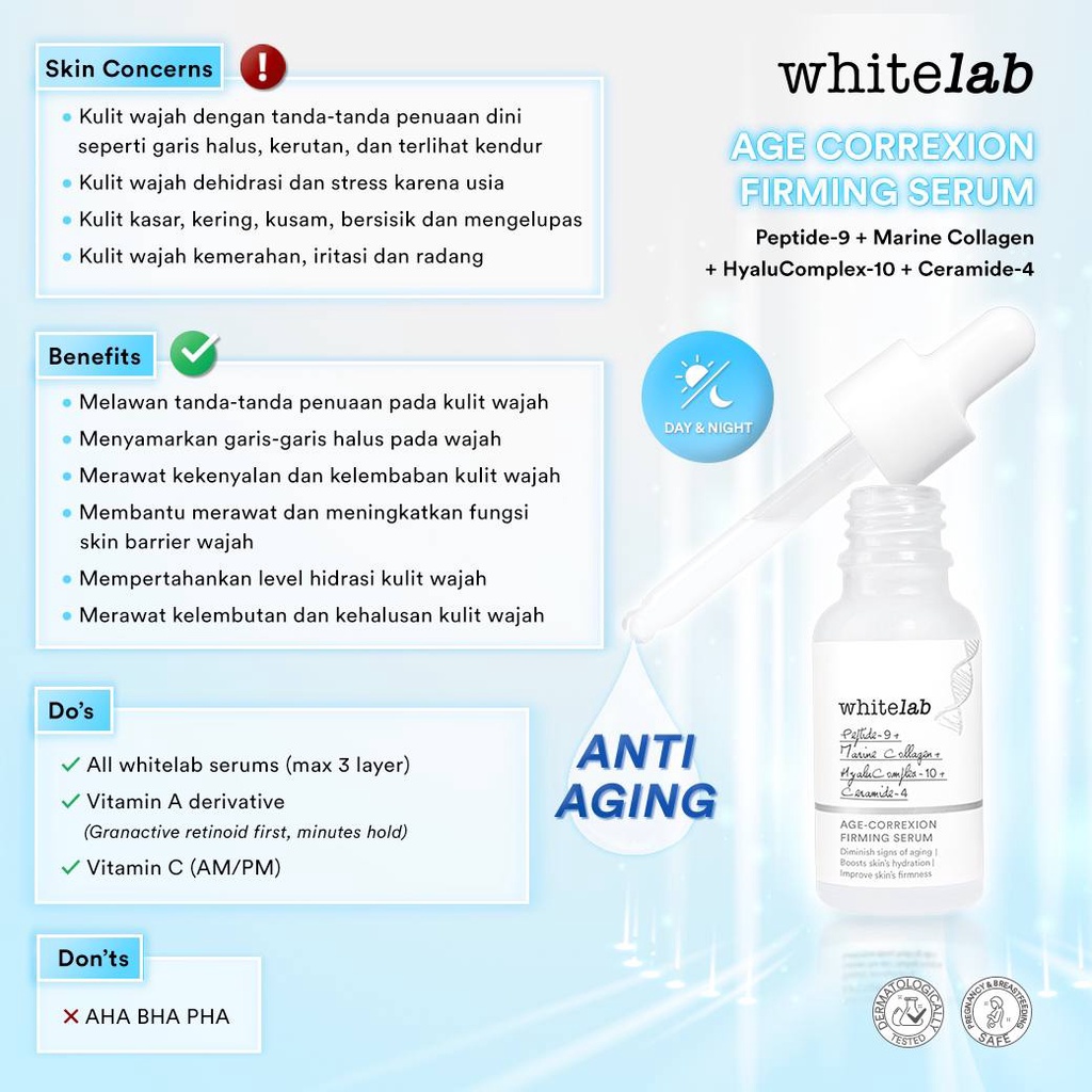 WHITELAB Age Correxion Firming Probiome Complex Real Barrier Booster Natural Moisturizing Factor NMF Face Serum